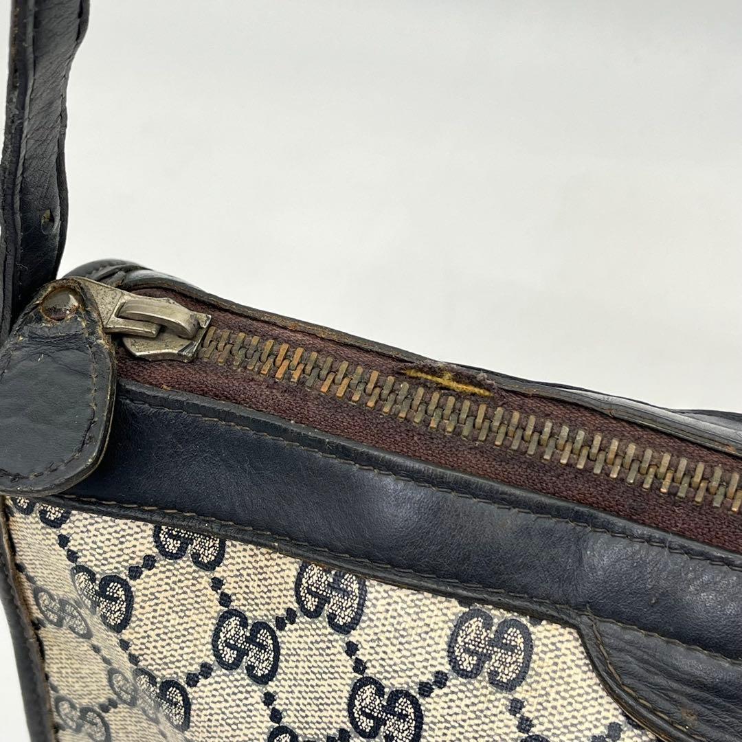 GUCCI ショルダーバッグ GG柄 シェリーライン ネイビー PVC 男女可能