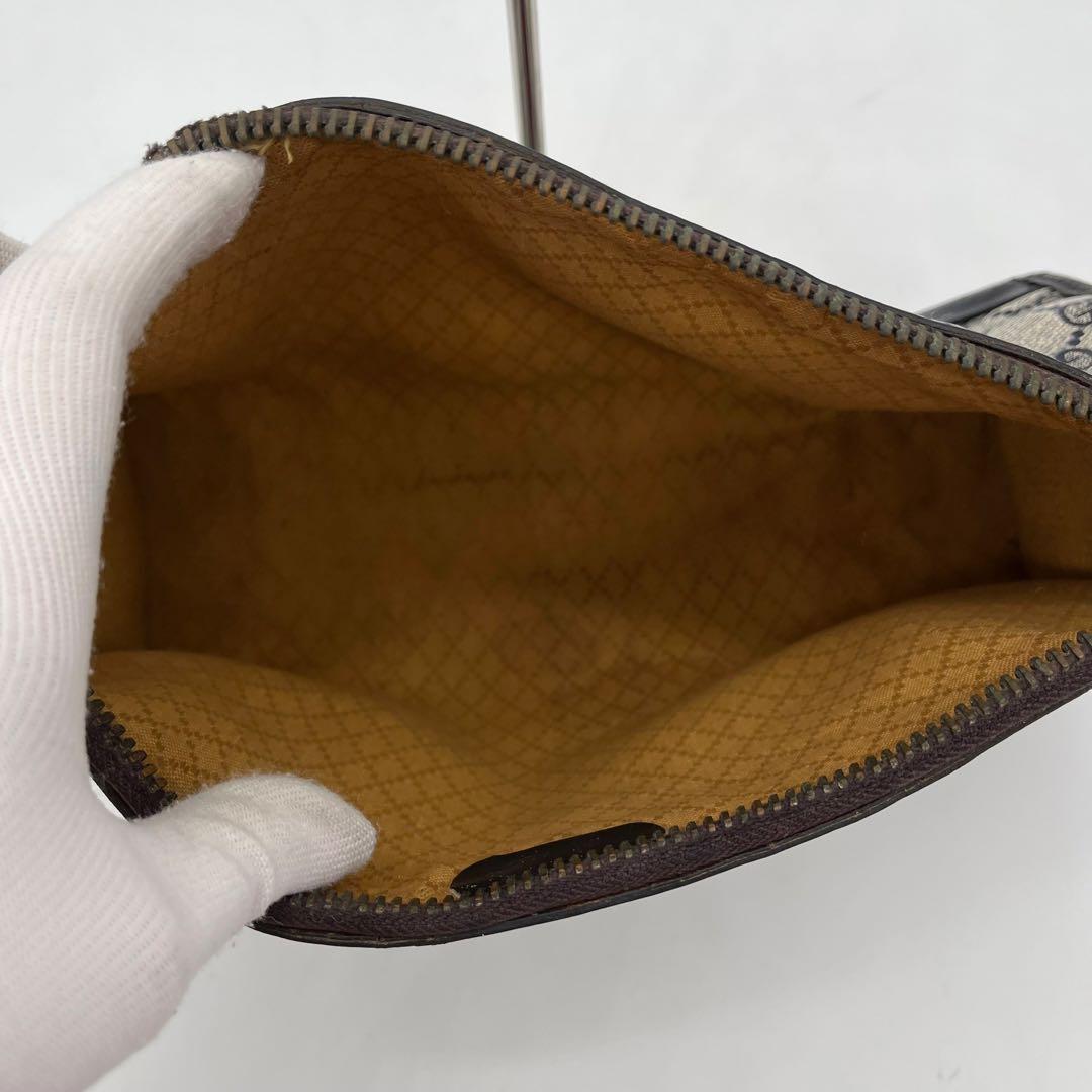 GUCCI ショルダーバッグ GG柄 シェリーライン ネイビー PVC 男女可能