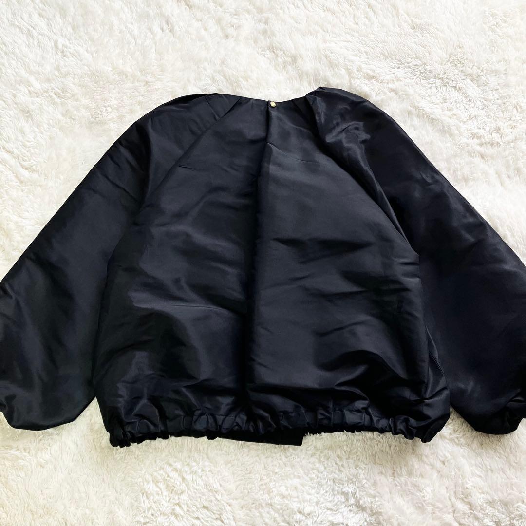 【美品】ストラスブルゴ　ジャケット　ボリュームスリーブ　ブラック　シルク混　L