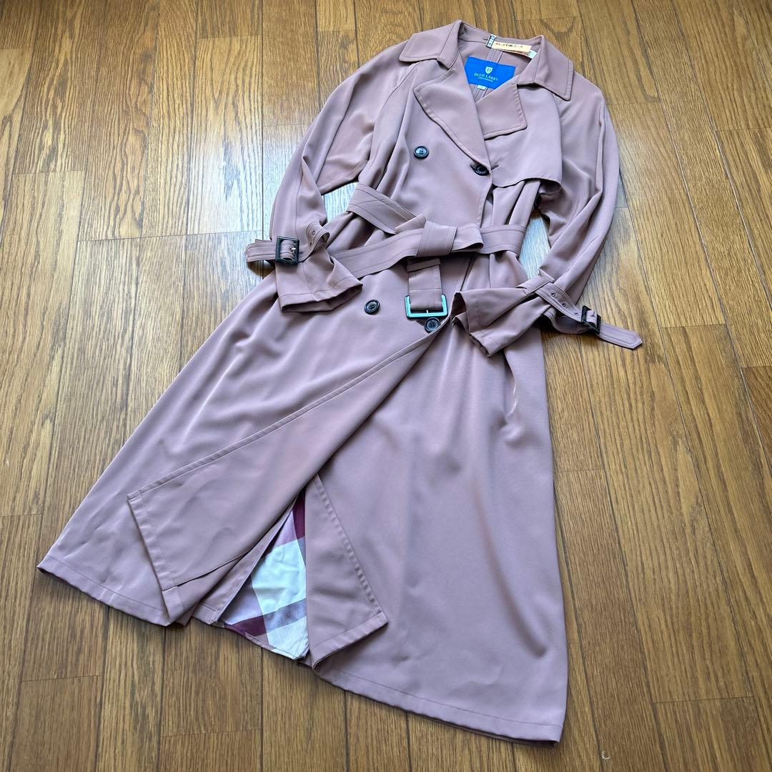 ブルーレーベルクレストブリッジ38ピンク ツイルトレンチコート 極美品