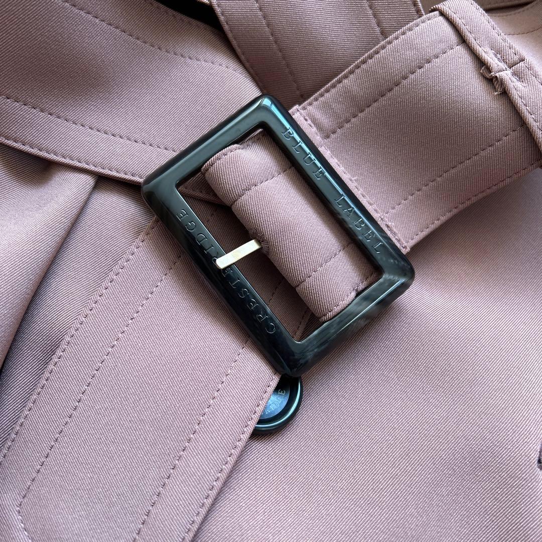 ブルーレーベルクレストブリッジ38ピンク ツイルトレンチコート 極美品