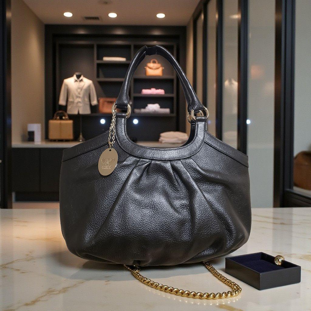 akiko　 HAMANO 濱野皮革工藝 上質レザー ギャザートート 美品