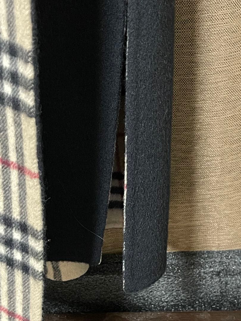 【極美品】BURBERRY LONDONカシミア混ウールロングコートフード付き