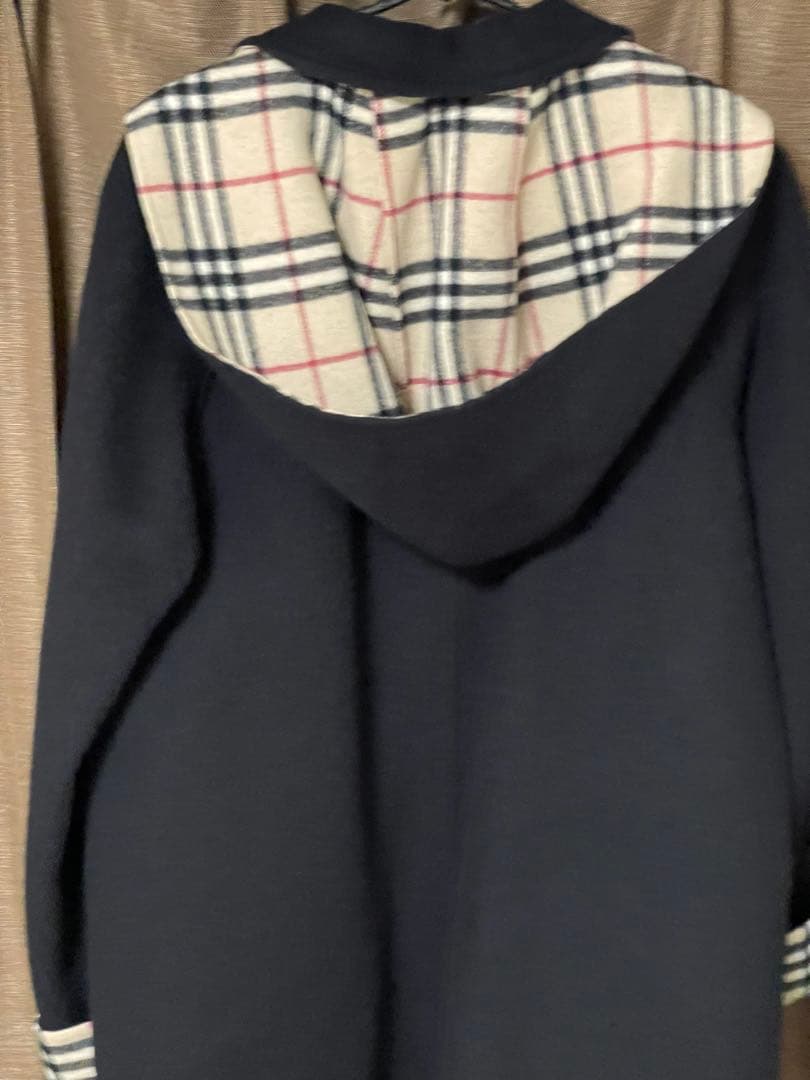 【極美品】BURBERRY LONDONカシミア混ウールロングコートフード付き