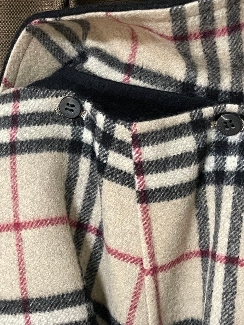 【極美品】BURBERRY LONDONカシミア混ウールロングコートフード付き