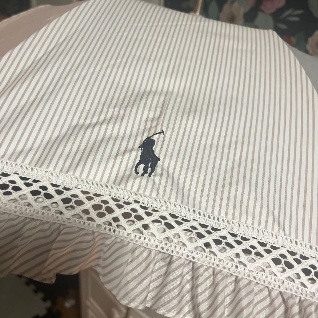 POLO RALPH RAUREN ストライプフリル　晴雨兼用傘