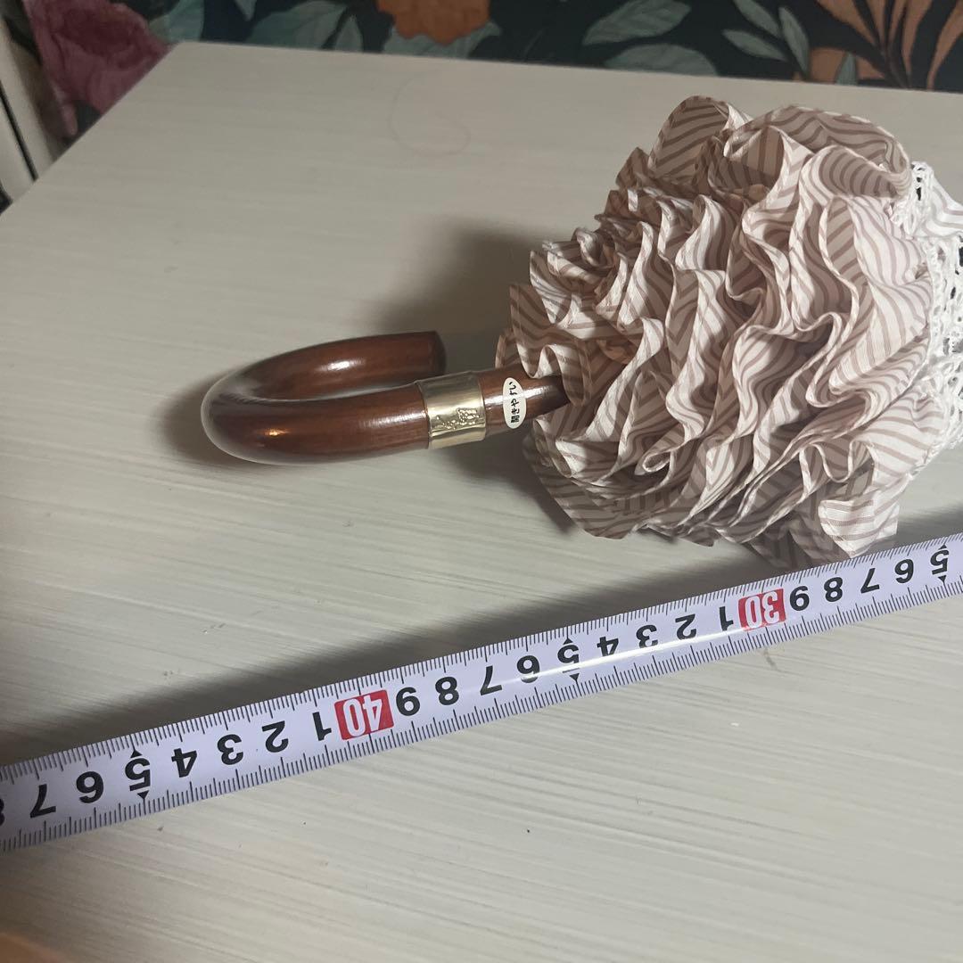 POLO RALPH RAUREN ストライプフリル　晴雨兼用傘