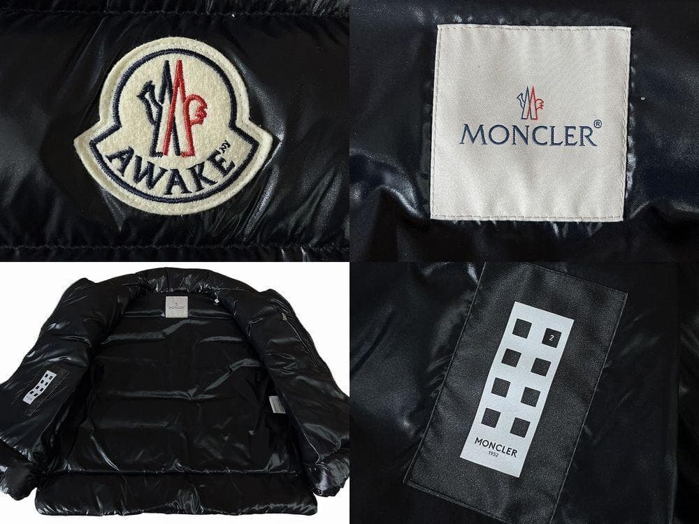 専用　AWAKE モンクレール ジーニアス ビッグ ロゴ ダウン ベスト 黒 L