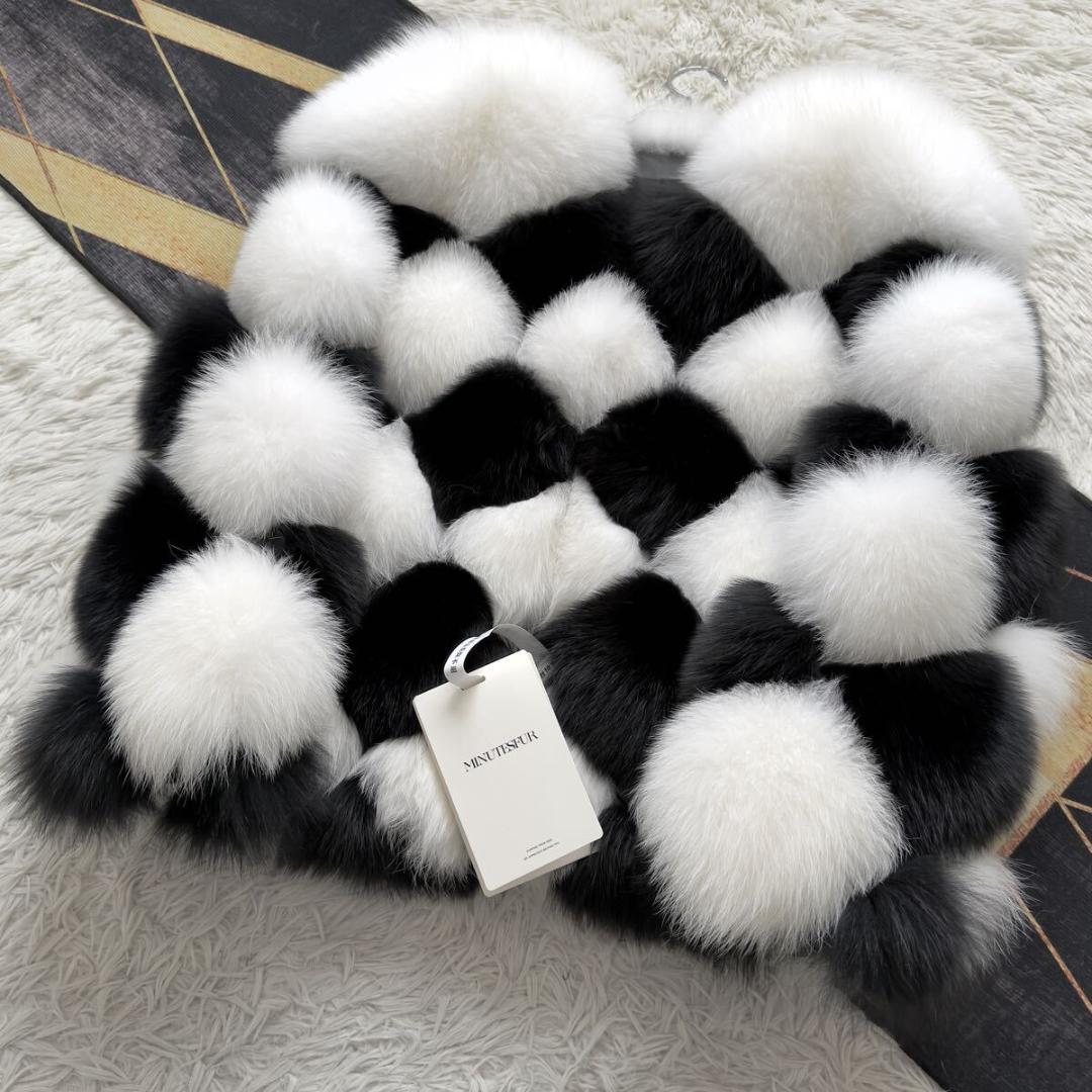 極上肉厚◎/総丈68 近年デザイン シャドーフォックス ファーコート 軽量 毛皮