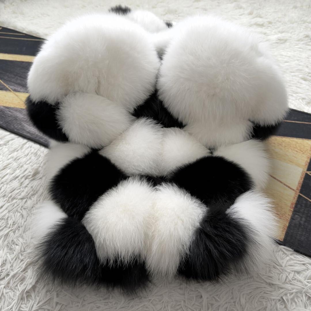 極上肉厚◎/総丈68 近年デザイン シャドーフォックス ファーコート 軽量 毛皮