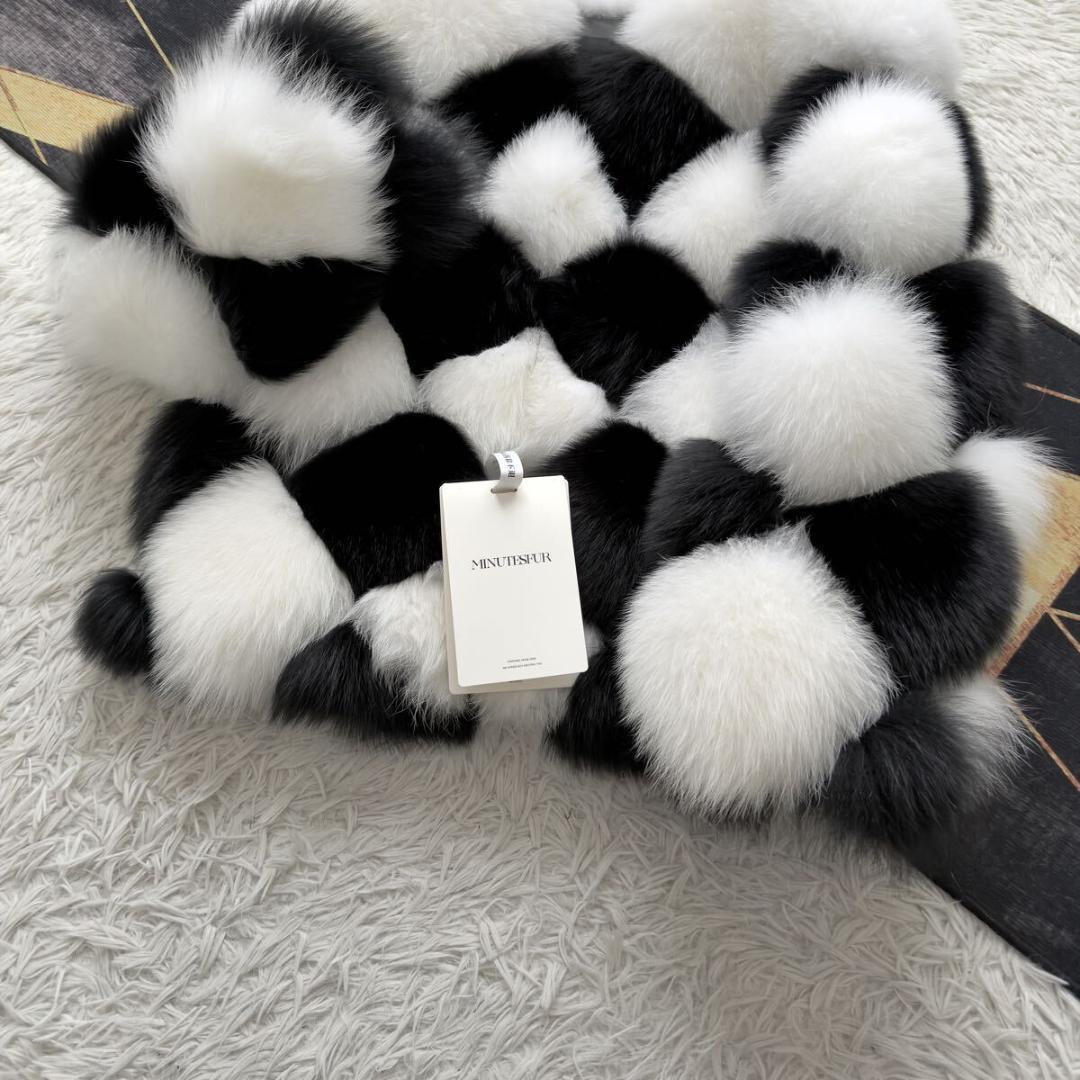 極上肉厚◎/総丈68 近年デザイン シャドーフォックス ファーコート 軽量 毛皮