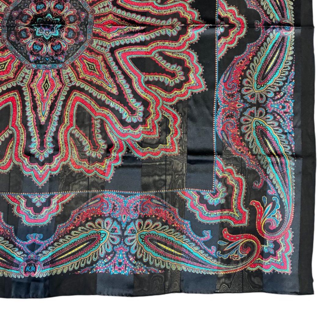 新品級✨イヴサンローラン 大判 スカーフ ストール ショール ペイズリー シルク