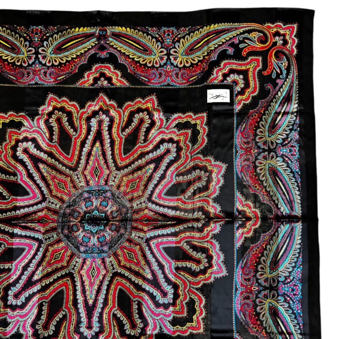 新品級✨イヴサンローラン 大判 スカーフ ストール ショール ペイズリー シルク