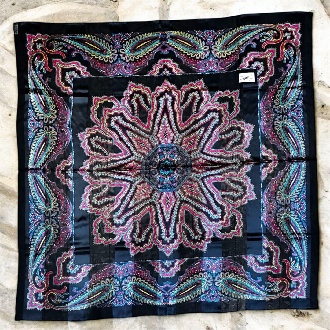 新品級✨イヴサンローラン 大判 スカーフ ストール ショール ペイズリー シルク