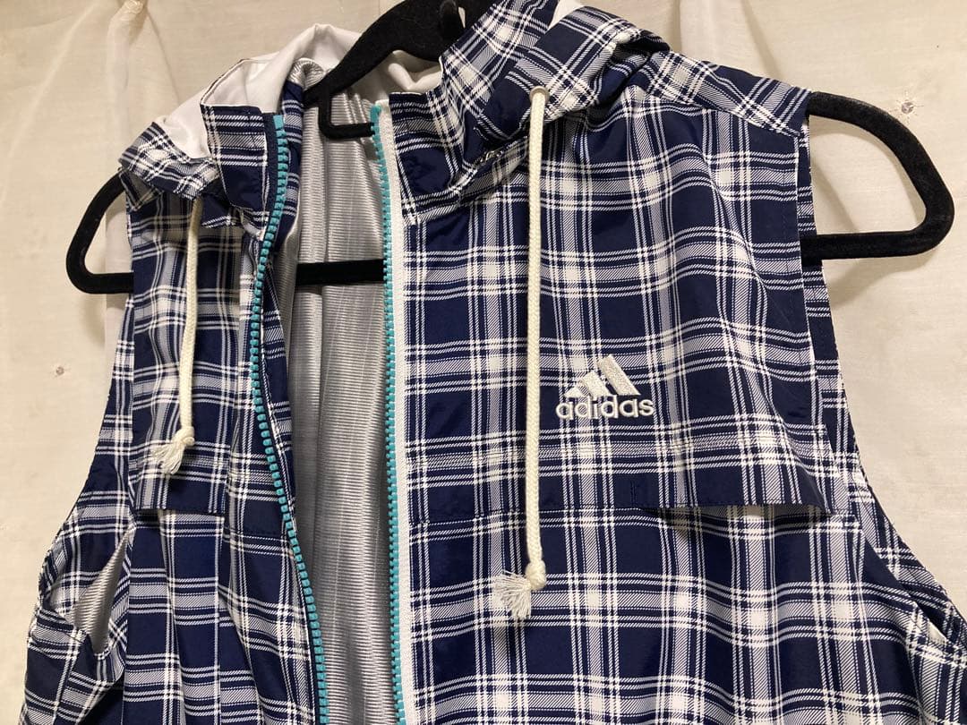 【タグ付き新品】adidas golf チェック柄フーデッドゴルフベスト