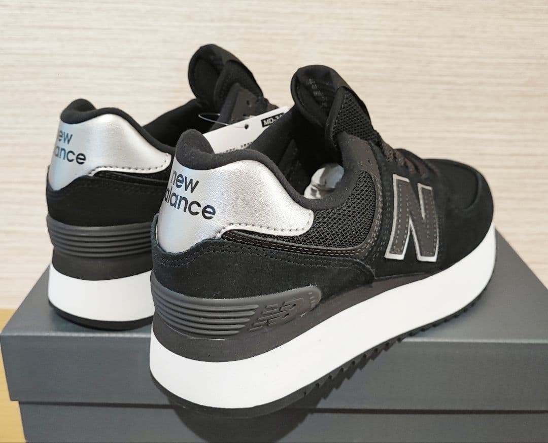 ニューバランス 574+ 厚底 スニーカー Bワイズ 24.5cm
