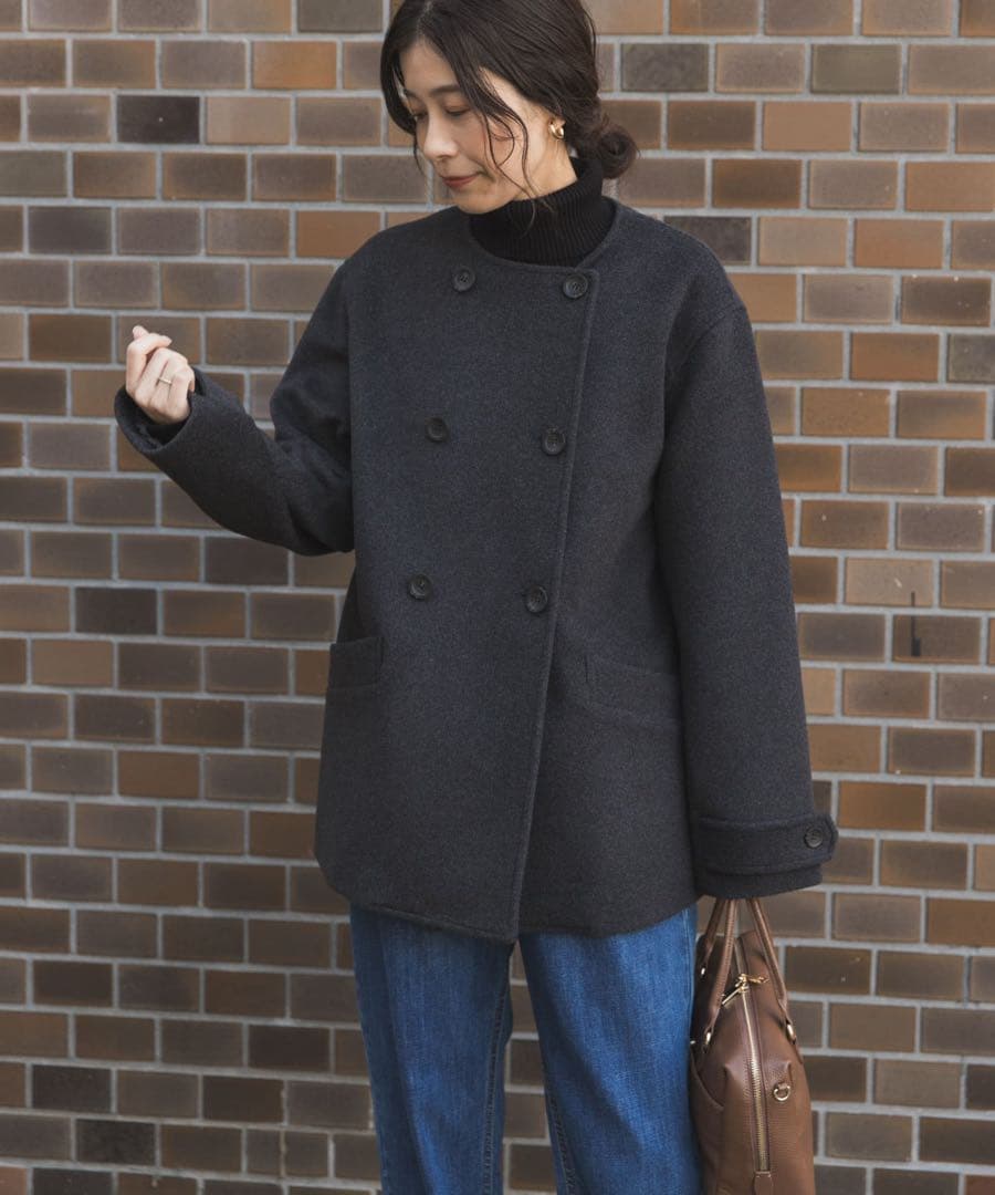 XW南水　アーバンリサーチドアーズ　ウールノーカラーコート　新品