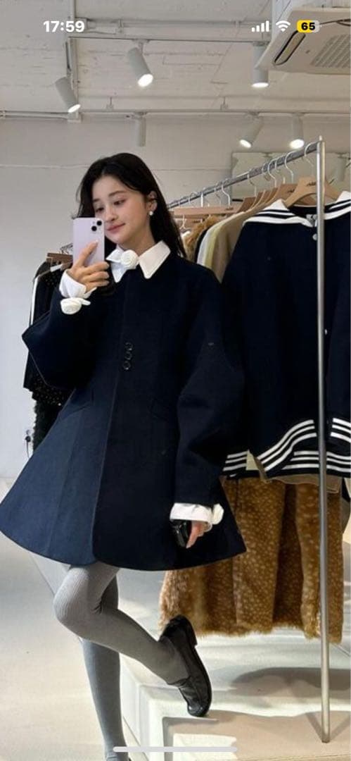 bibiy コート ネイビー 本物 完売商品 1/31まで販売