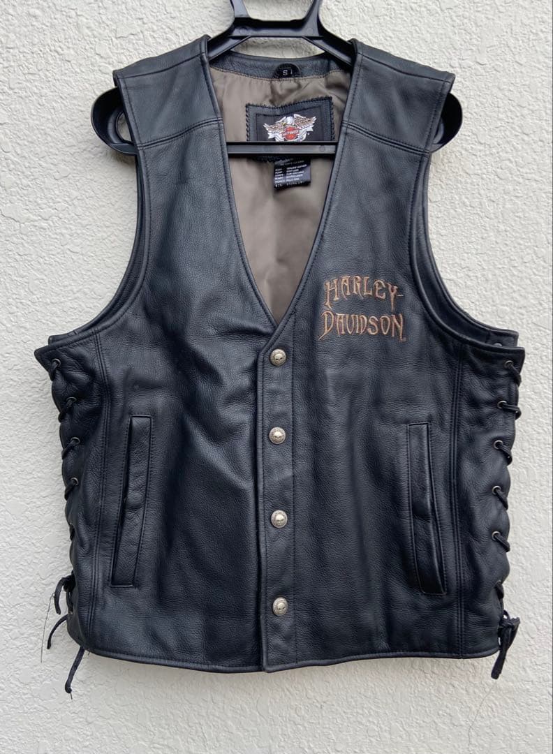 Harley-Davidson 本革 レザーベスト Sサイズ