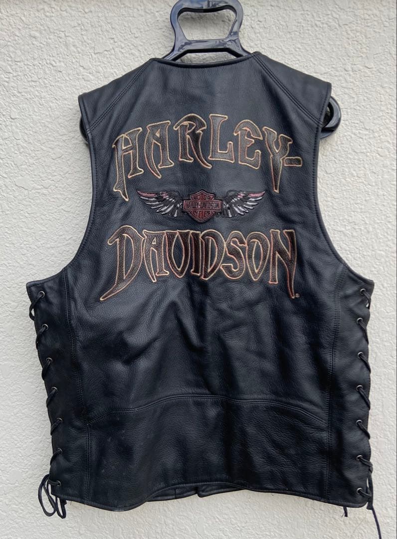 Harley-Davidson 本革 レザーベスト Sサイズ
