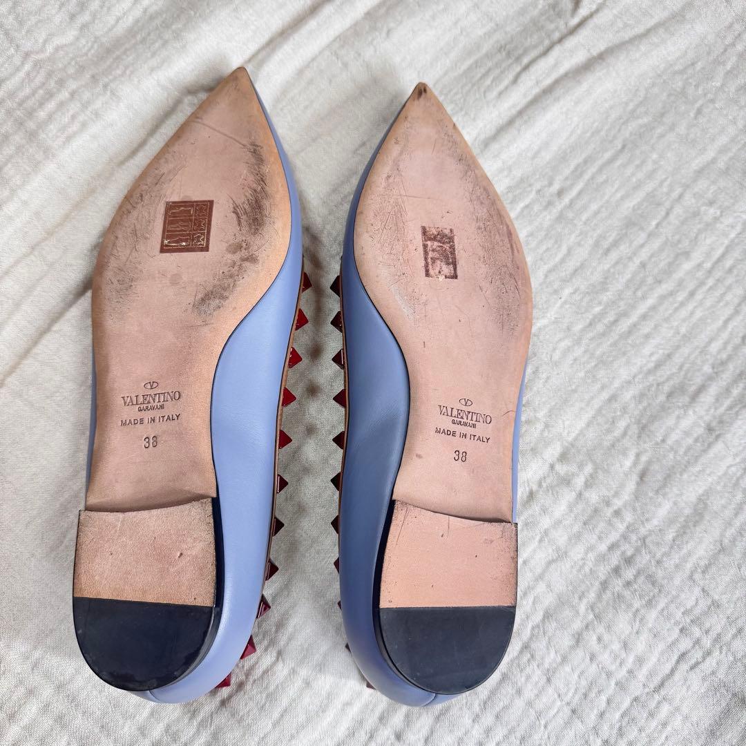 極美品　ヴァレンチノ　スタッズ パンプス　フラット