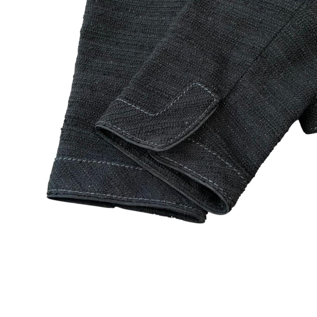 ✨未使用級✨大きいサイズ　23区 ツイードノーカラージャケット ネイビー 44