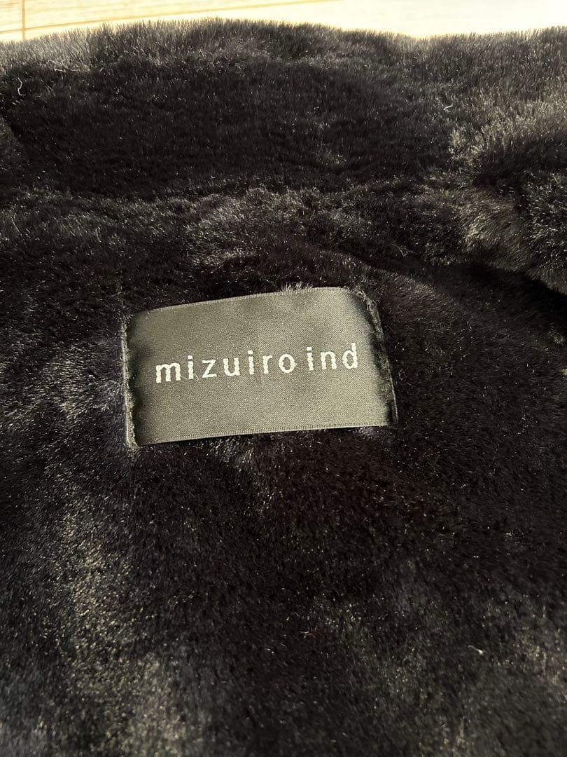 ミズイロインド バックボア　テーラード コート　ステンカラー　チャコールグレー