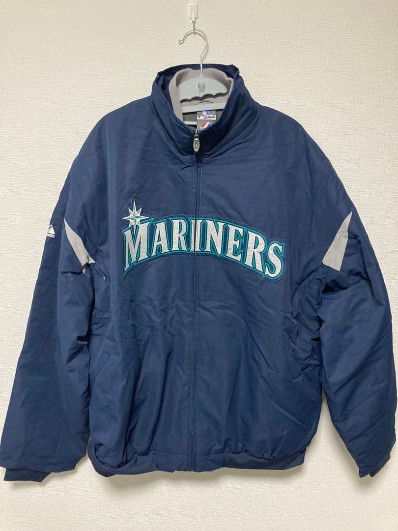 2010Majesticマリナーズ ナイロンジャケット MLB 状態良 XL