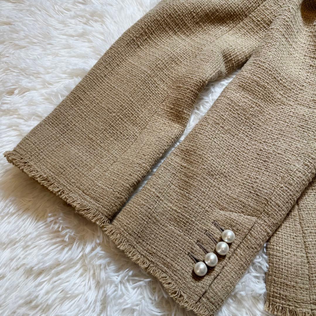 HM＆AY様未使用級 スピックアンドスパン パールボタン ファンシーツイードダブ