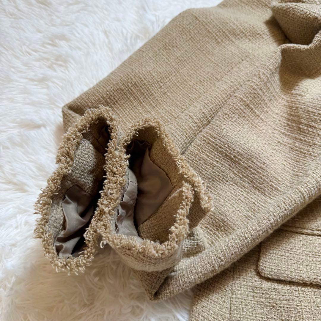 HM＆AY様未使用級 スピックアンドスパン パールボタン ファンシーツイードダブ