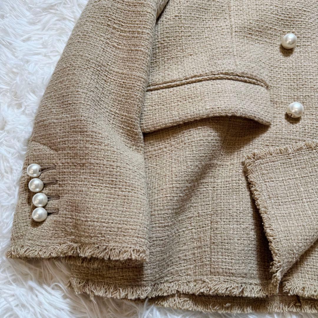 HM＆AY様未使用級 スピックアンドスパン パールボタン ファンシーツイードダブ