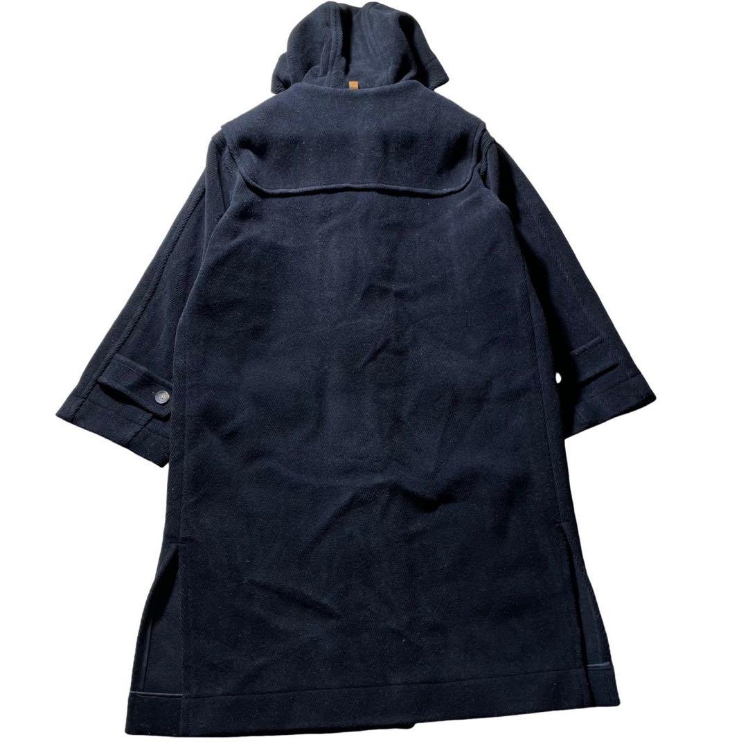 ビームスライツ　ダッフルコート　カットパイル へリンボーン ロング　ネイビー　L
