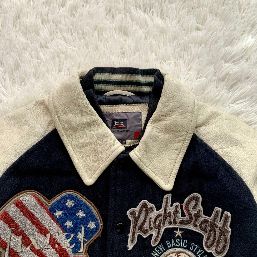 【希少】イクシーズ スタジャン フルデコ レザー 牛革 ワッペン 派手 メンズ