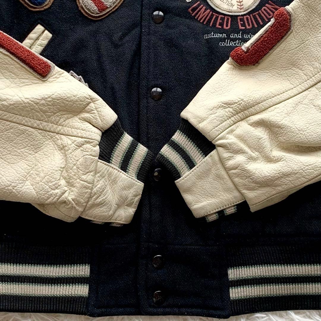 【希少】イクシーズ スタジャン フルデコ レザー 牛革 ワッペン 派手 メンズ