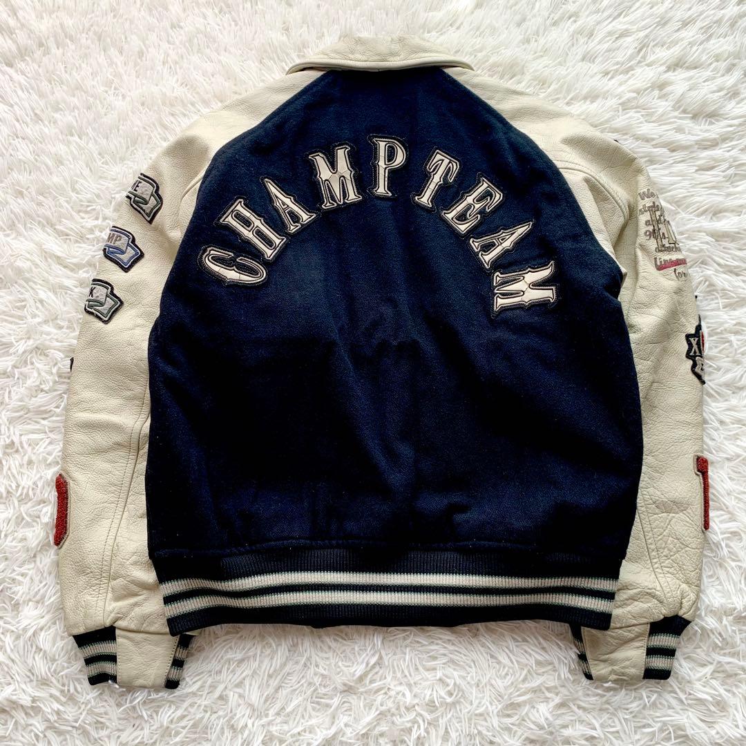 【希少】イクシーズ スタジャン フルデコ レザー 牛革 ワッペン 派手 メンズ