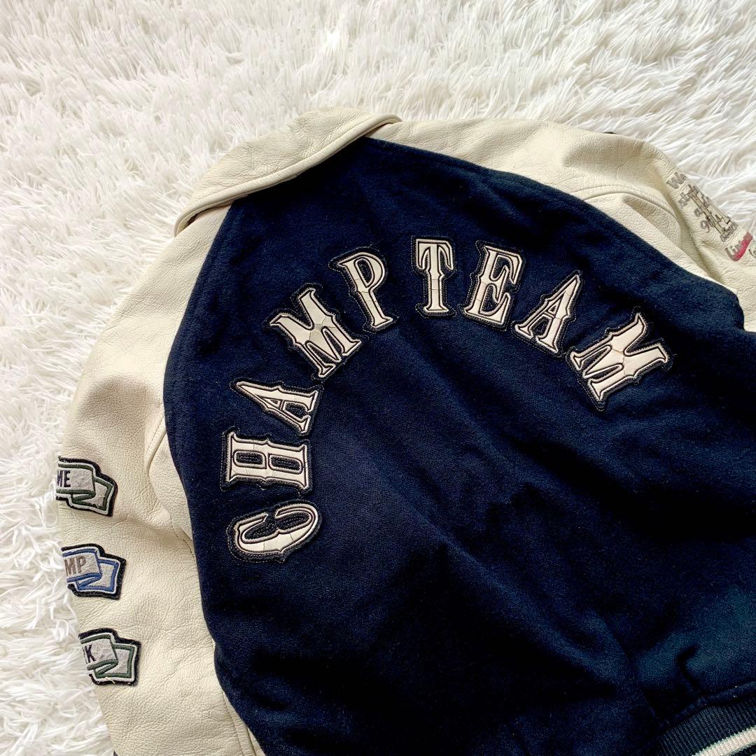 【希少】イクシーズ スタジャン フルデコ レザー 牛革 ワッペン 派手 メンズ