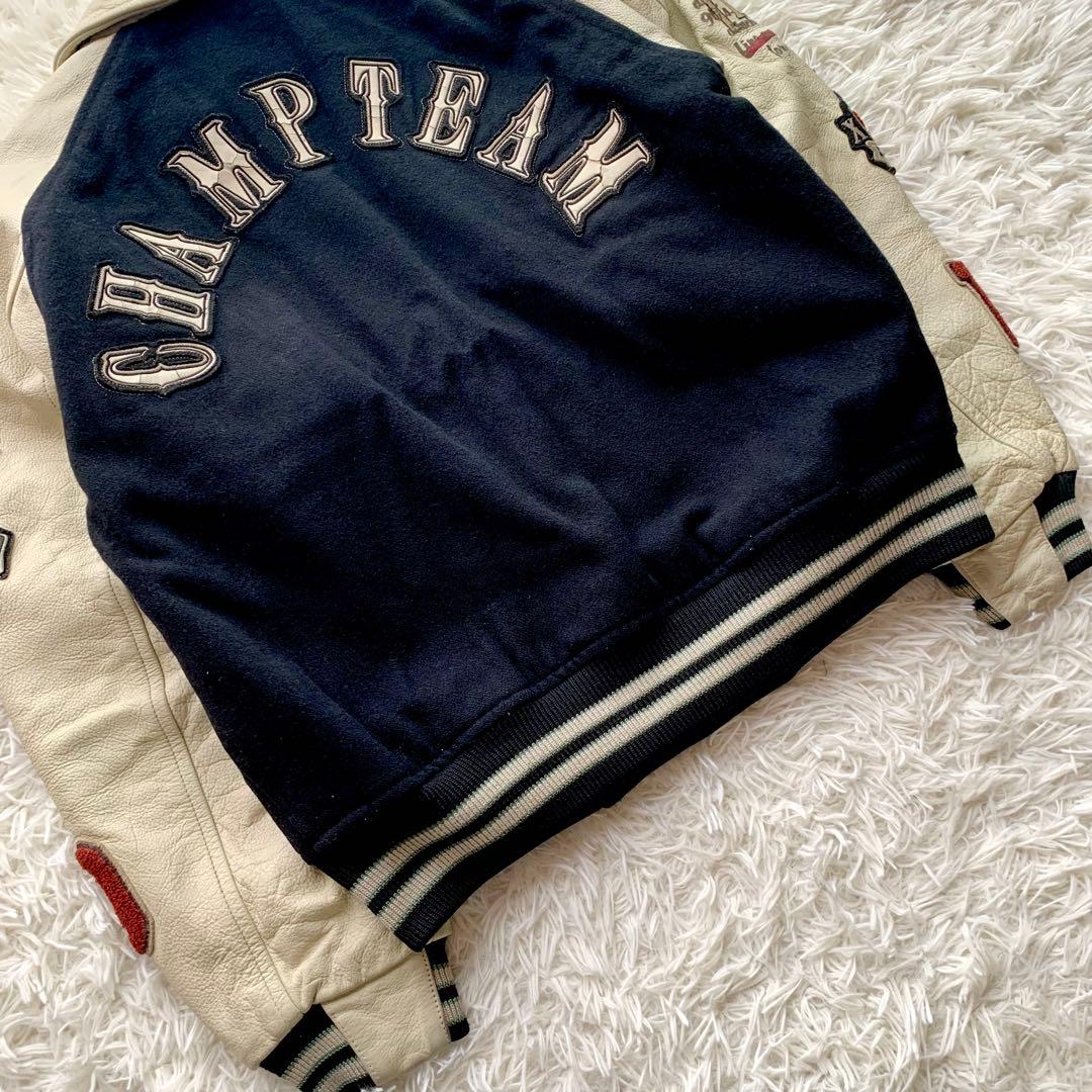 【希少】イクシーズ スタジャン フルデコ レザー 牛革 ワッペン 派手 メンズ