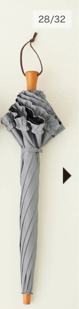 サンバリア100 フリル　フロストグレー　2つ折り日傘