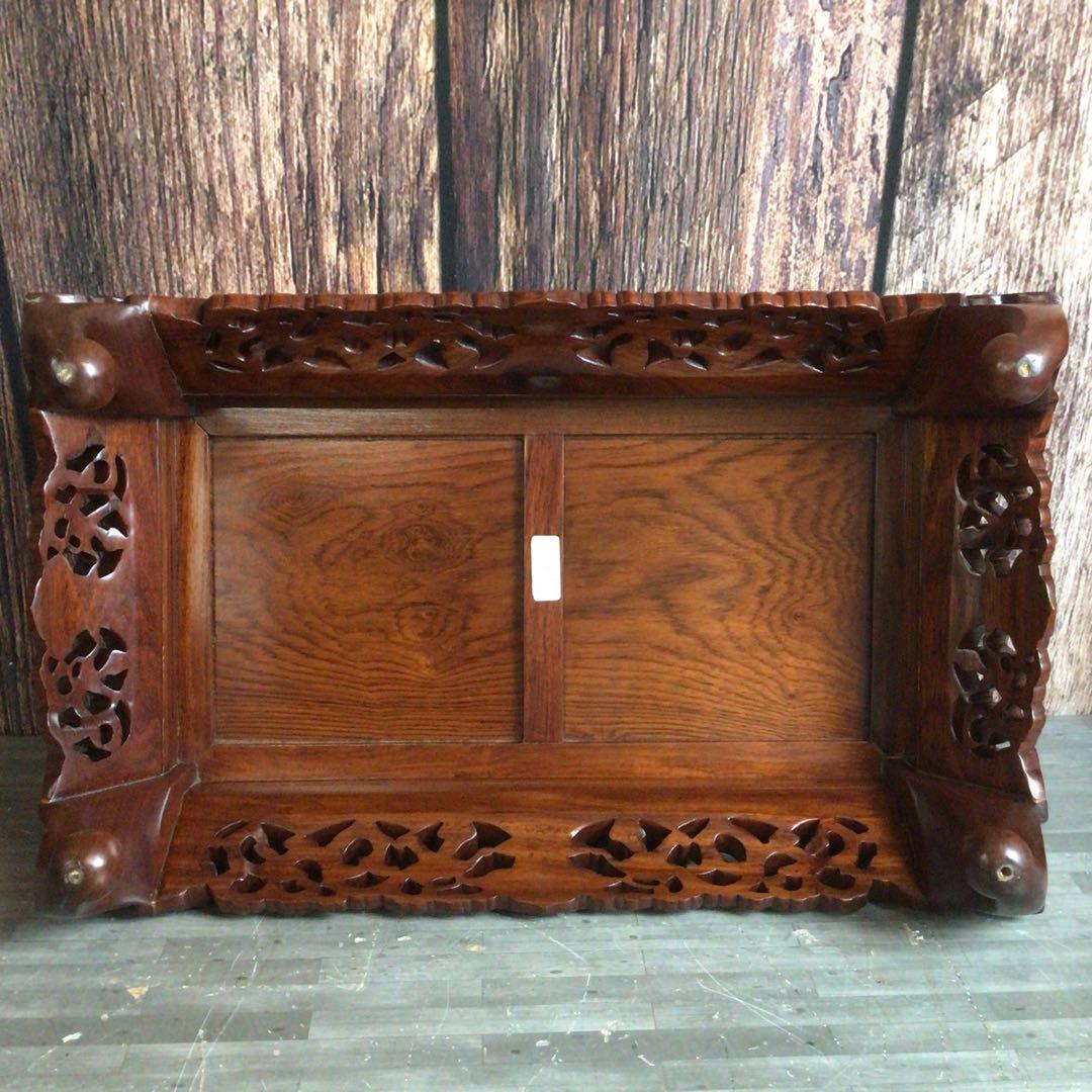 唐木 透かし彫り 花台 盆栽台 香炉台 アンティーク