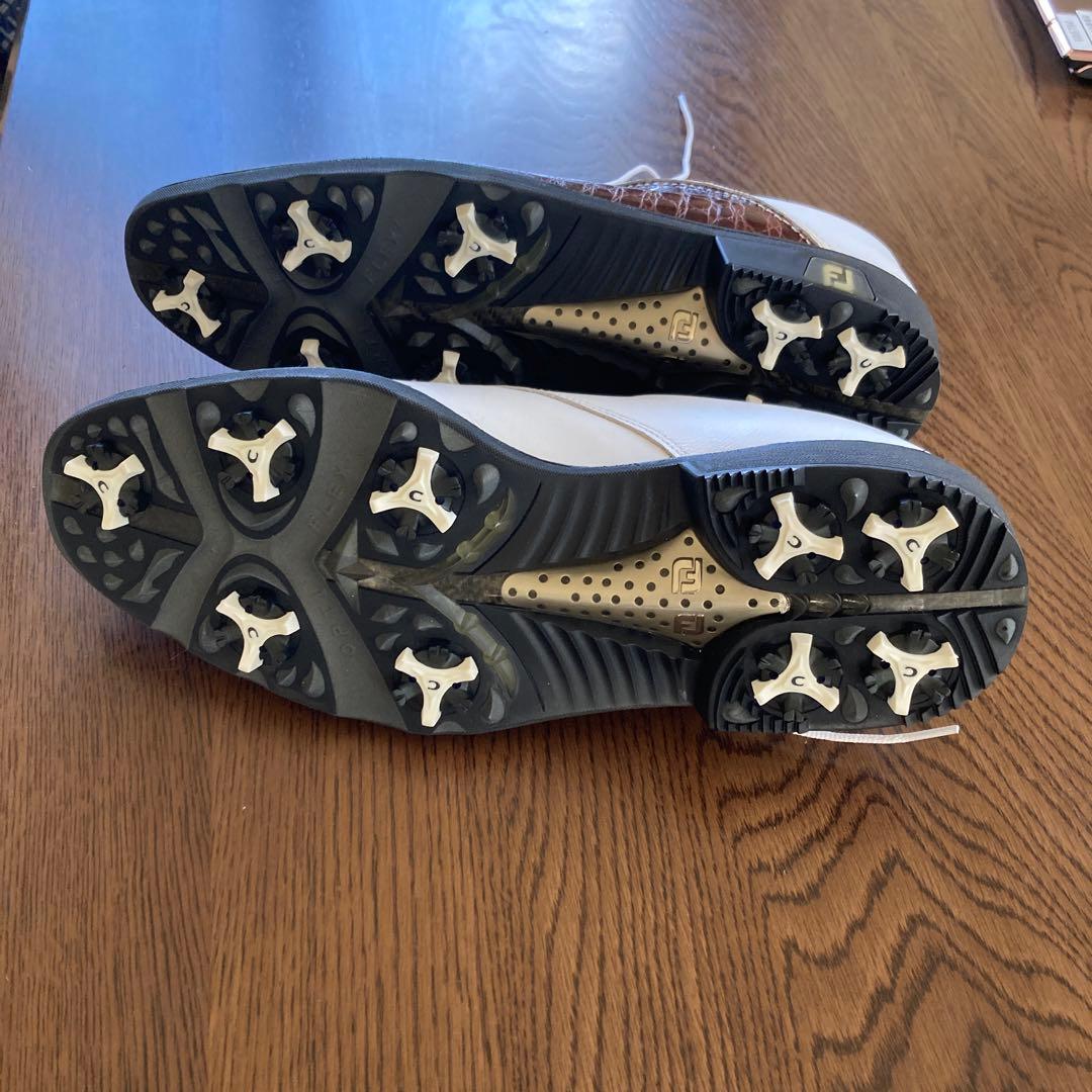 FOOTJOY FJ ICON ゴルフシューズ ホワイト/ブラウン