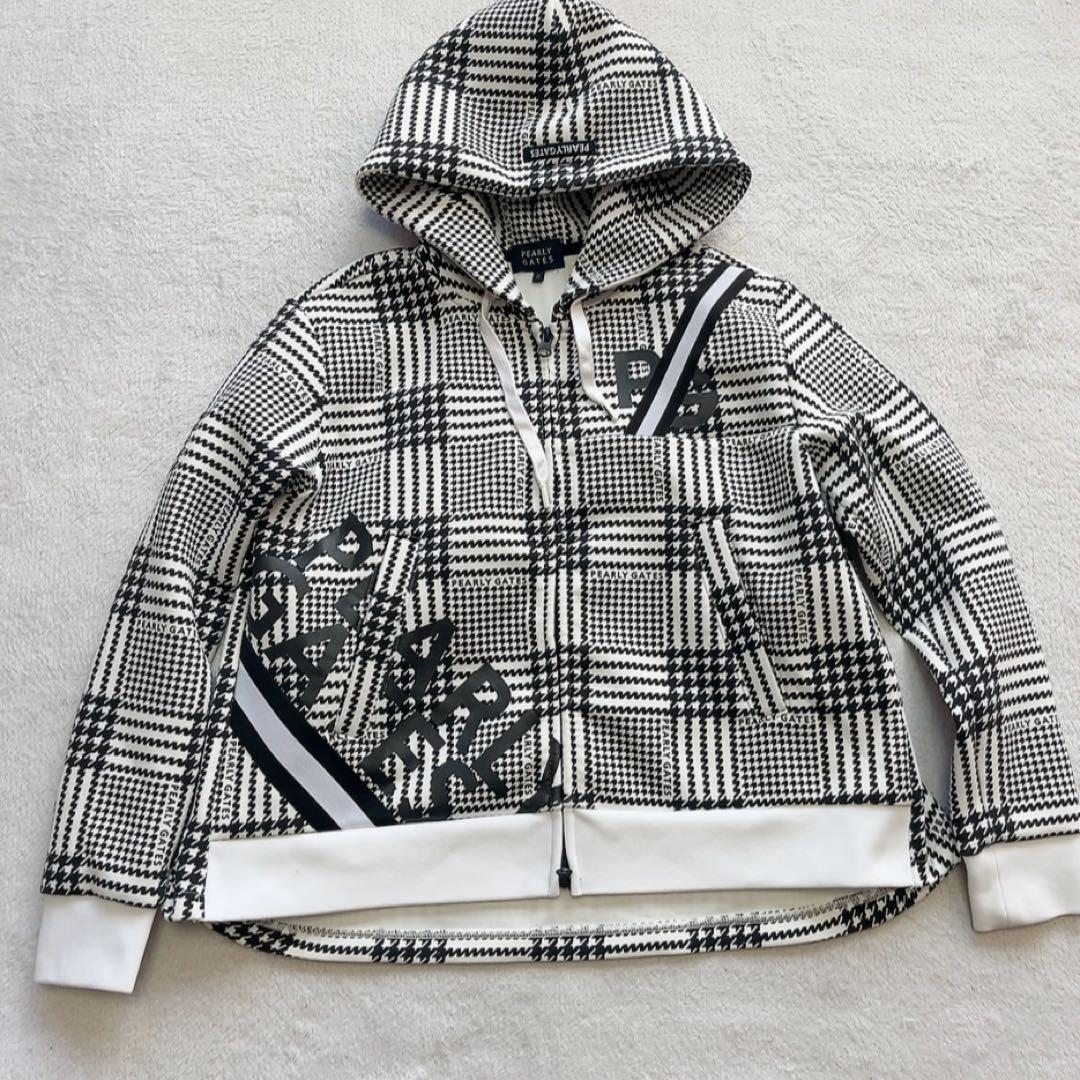 極美品　近年　パーリーゲイツ　セットアップ　千鳥　パーカー　チェック　パンツ