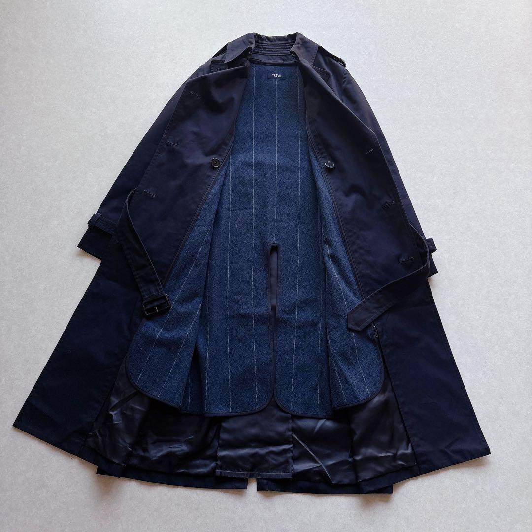 YLEVE｜定価8万 SUPIMA COTTON TRENCH COAT 紺