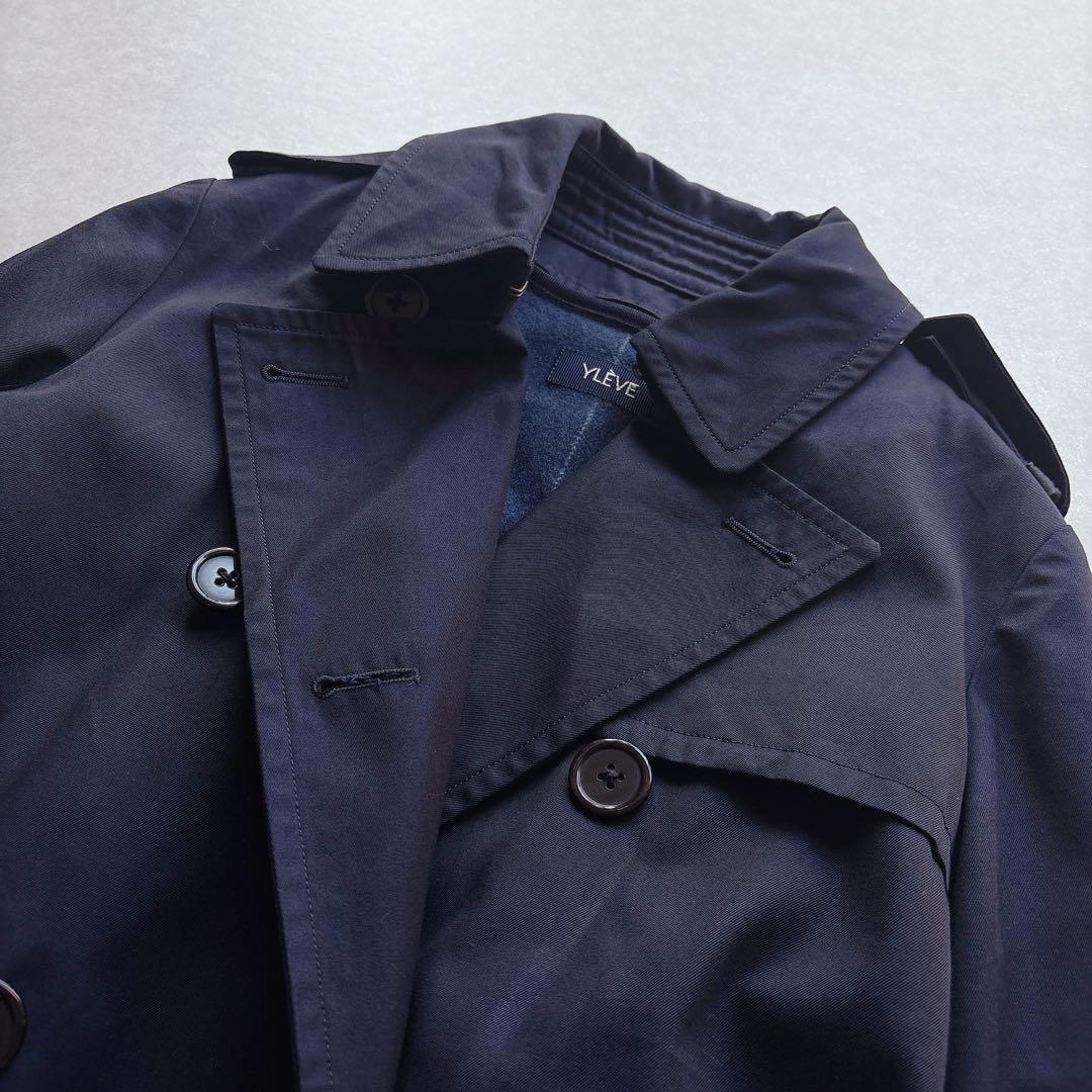 YLEVE｜定価8万 SUPIMA COTTON TRENCH COAT 紺