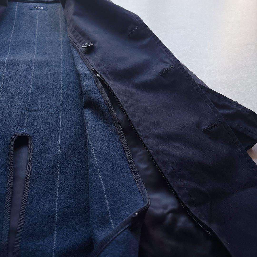 YLEVE｜定価8万 SUPIMA COTTON TRENCH COAT 紺