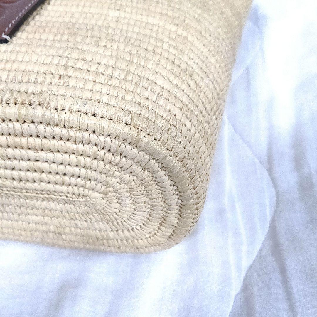 百鬼 ロエベ スクエア バスケット トートバッグ スモール ベージュ かご