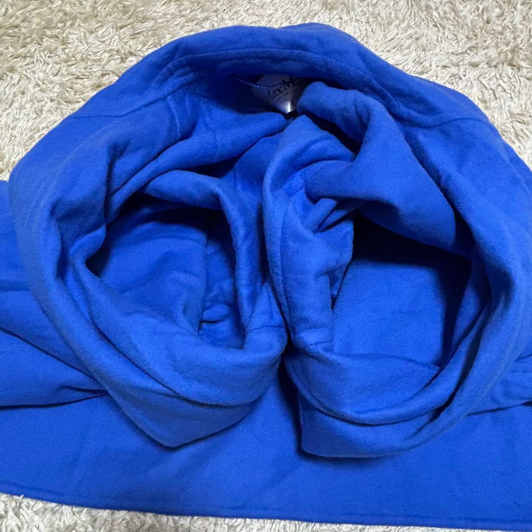 大きめ　希少カラー　美品　Max Mara 　白タグ　カシミヤ　ベルト付き　青