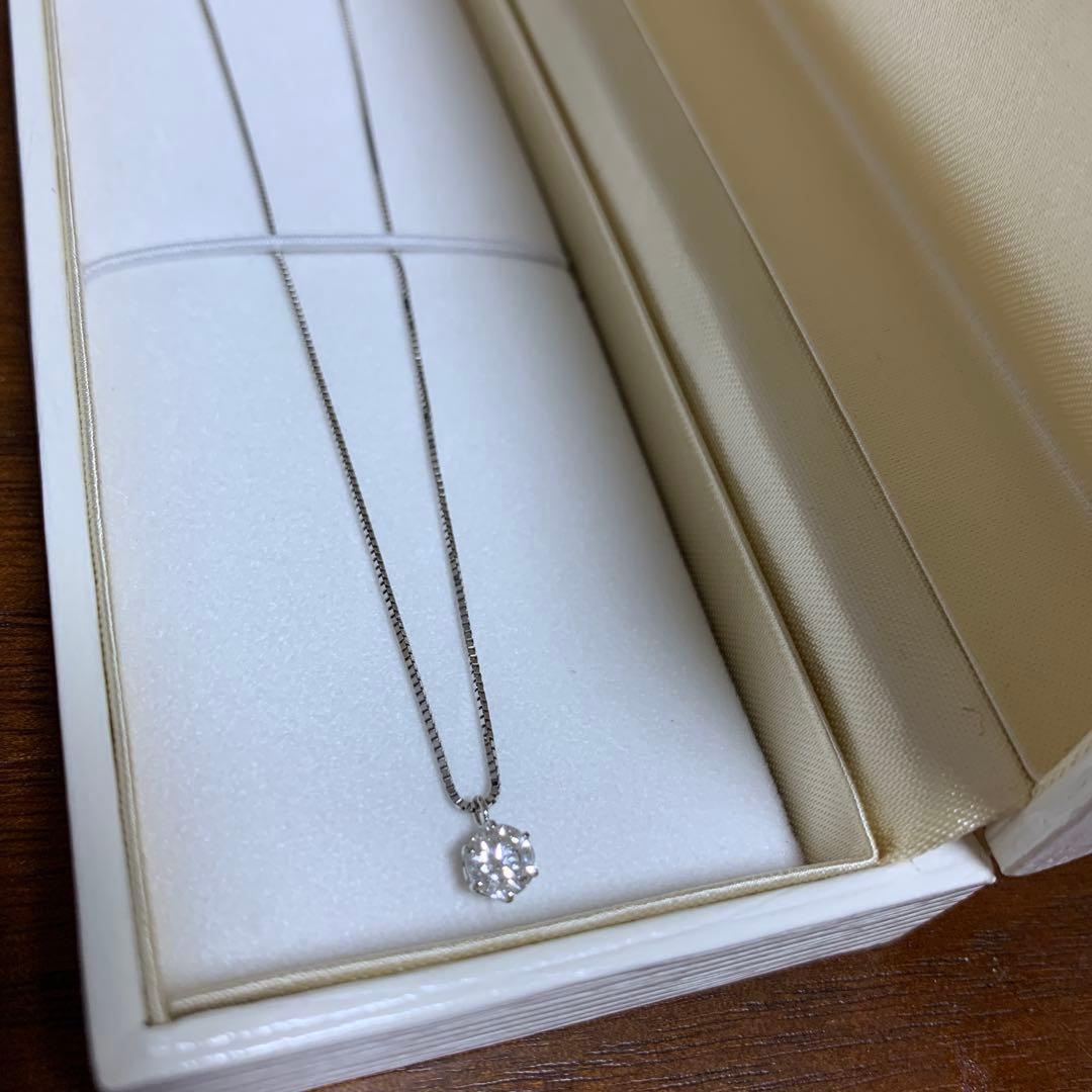 PT900/PT850 0.335ct ダイヤモンドネックレスF SI2鑑定書付