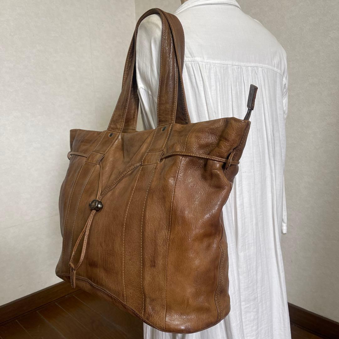 ◇ dan genten ダンゲンテン レザーショルダーバッグ ブラウン ◇