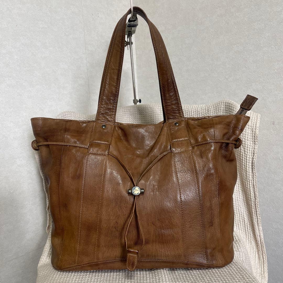 ◇ dan genten ダンゲンテン レザーショルダーバッグ ブラウン ◇