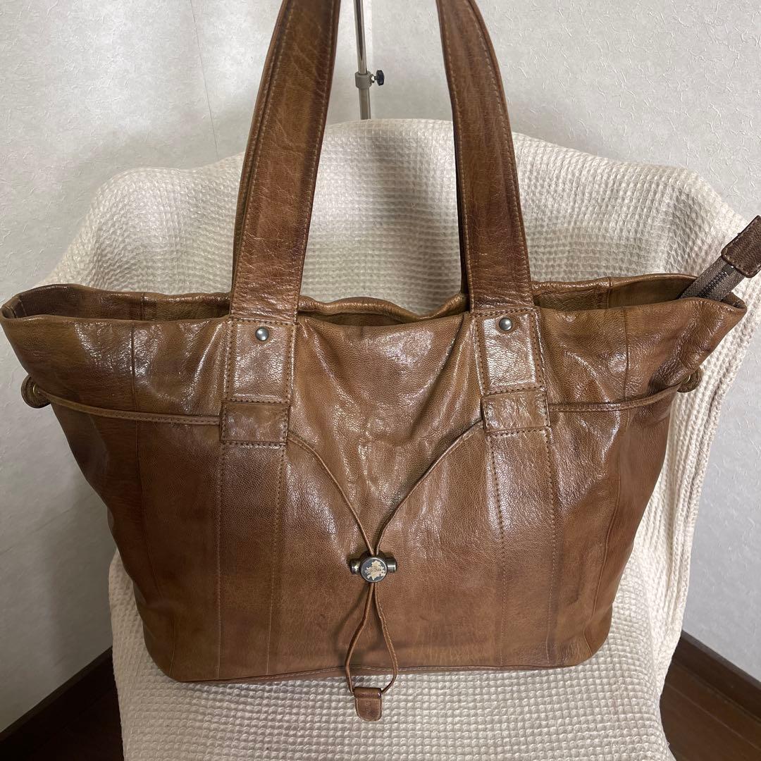 ◇ dan genten ダンゲンテン レザーショルダーバッグ ブラウン ◇